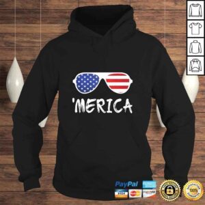 Hoodie Merica Sunglasses Shirt Patriotic Fourth of July Gift TShirt