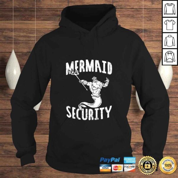 Mermaid Security Poseidon Guard Birthday Pool Party Mer-Dad TShirt - Image 4