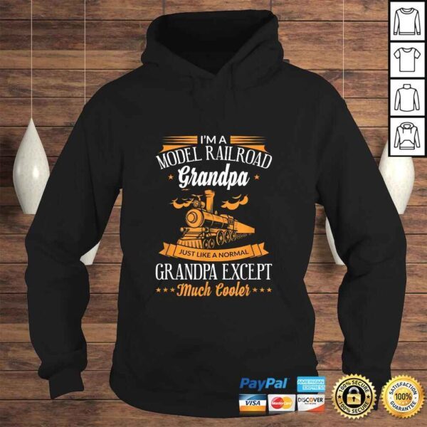 Model Railroad Train Cool Grandpa Grandparent Gift TShirt - Image 4