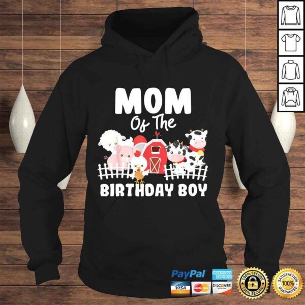 Mom Of The Birthday Boy Farm Animals Birthday Party Shirt - Image 4