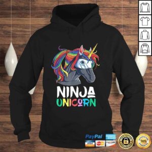 Hoodie Ninja Unicorn Shirt Girls Rainbow Martial Arts Fighter Tee TShirt