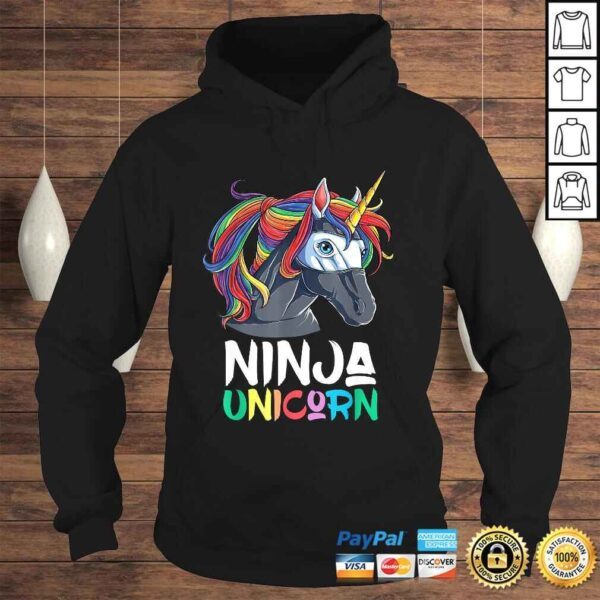 Ninja Unicorn Shirt Girls Rainbow Martial Arts Fighter Tee T-Shirt - Image 4