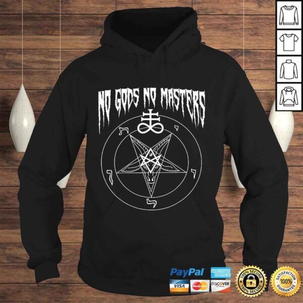 No Gods No Masters Satanic Baphomet Devil TShirt - Image 4