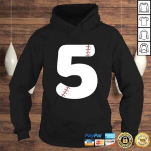 Hoodie Number 5 BASEBALL Team Shirt 5 Pitcher Batter Tee