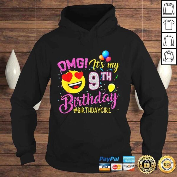 OMG It's My 9th Birthday Girl Shirts 9 Years old Birthday Tee T-Shirt - Image 4