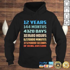 Hoodie Official 12th Birthday Gift Shirt 12 Years Old Being Awesome TShirt Gift