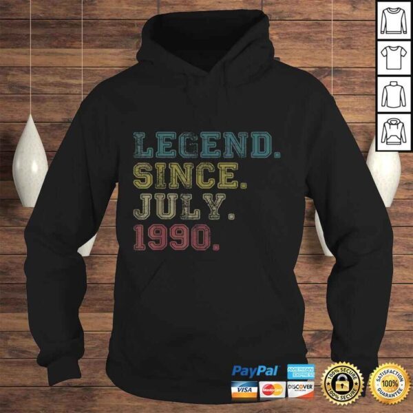 Official 30th Birthday Vintage Legend Since July 1990 Gift 30 Yrs Old TShirt - Image 4