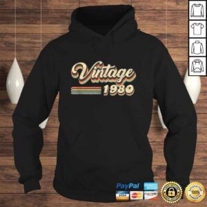 Hoodie Official 40th Birthday Gift Vintage 1980 40 Forty Years Old TShirt