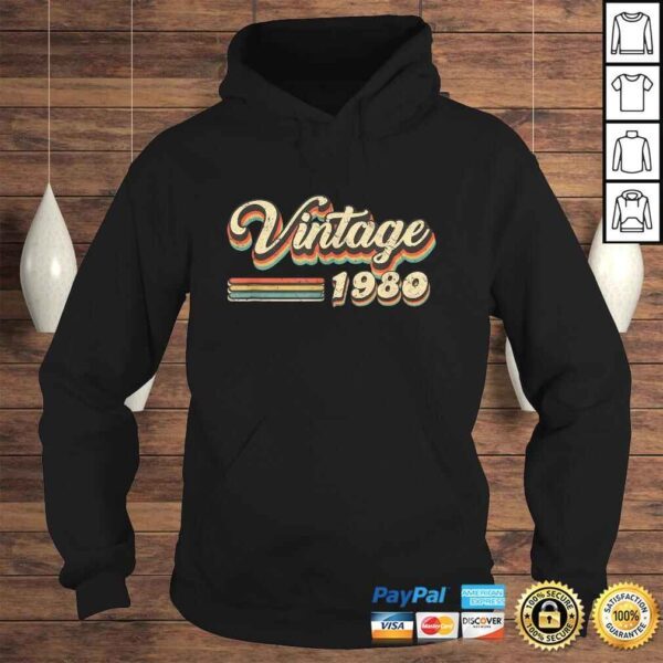 Official 40th Birthday Gift Vintage 1980 40 Forty Years Old TShirt - Image 4