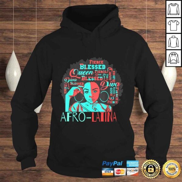 Official Afro-Latina Natural Hair Queen Black Women History Month Shirt - Image 4