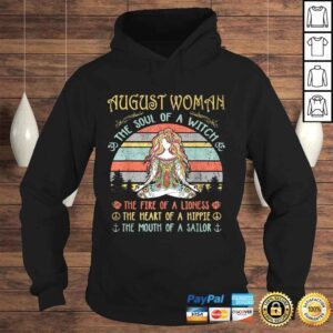 Hoodie Official August Woman The Soul Of A Witch Vintage Birthday VNeck TShirt