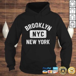 Hoodie Official Brooklyn NYC Gym Style Distressed White PrinVNeck TShirt