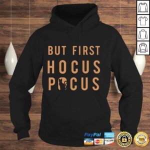 Hoodie Official But First Hocus Pocus Black Cat Cutout Long Sleeve Tee TShirt