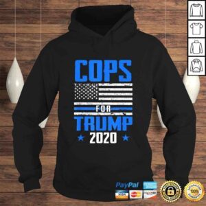 Hoodie Official Cops For Trump 2020 Blue Line Supporters Police USA Flag Shirt