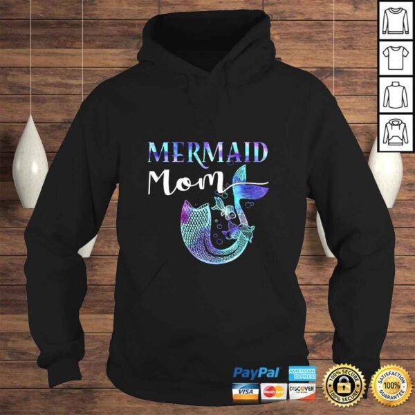 Official Daughter's Birthday Party Outfit Funny Mermaid Mom V-Neck T-Shirt - Image 4