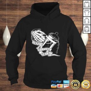 Hoodie Official Distressed Death Before Decaf Coffee Funny Coffee Tee Shirt