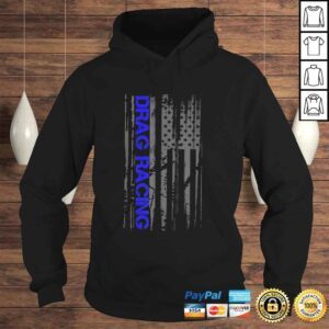 Hoodie Official Drag Racer Patriotic American Flag Drag Racing VNeck TShirt