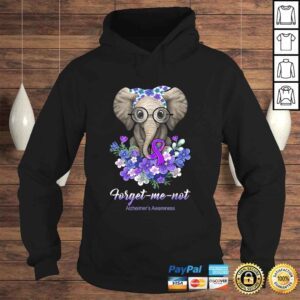 Hoodie Official Forget me not Alzheimers Awareness Elephant Flower Shirt