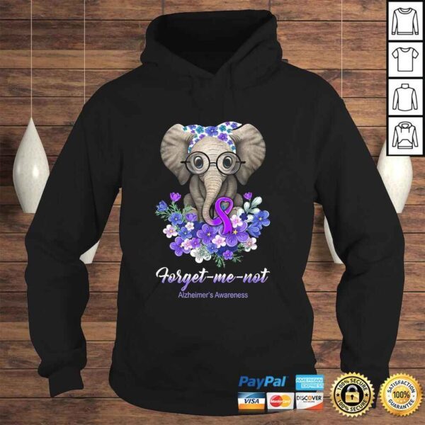 Official Forget me not Alzheimer's Awareness Elephant Flower Shirt - Image 4