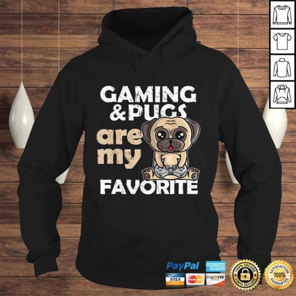 Official Gaming Pugs Are My Favorite Gamer Tee Boys Girls TShirt - Image 4