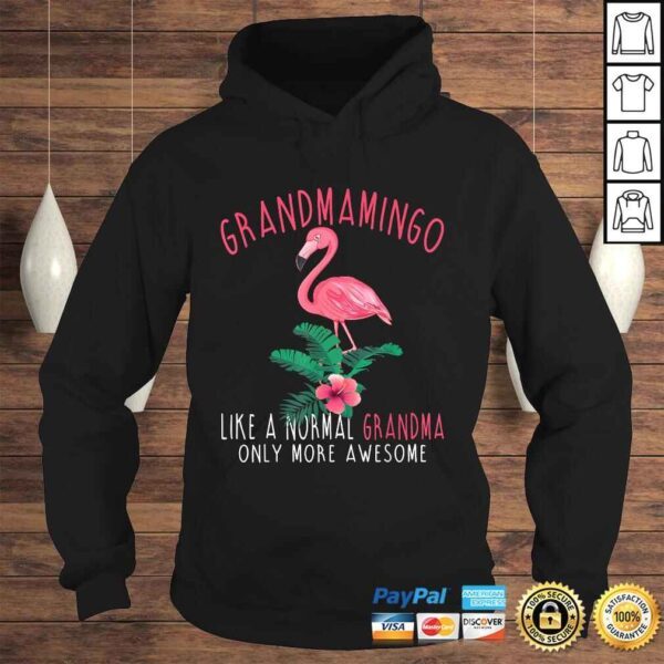 Official Grandmamingo Like An Grandma Only Awesome Floral Flamingo Shirt - Image 4