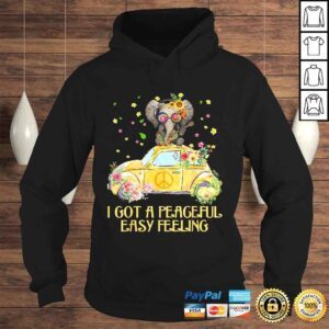 Hoodie Official I Got A Peaceful Easy Feeling Funny Elephant Hippie Tshirt