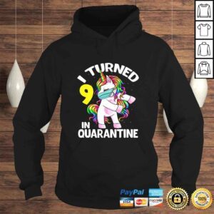 Hoodie Official I Turned 9 In Quarantine Flossing Unicorn 9th Birthday Gift Shirt