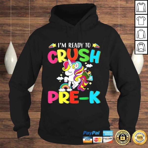 Official I'm ready to crush pre-k Grade Unicorn Kids Shirt - Image 4