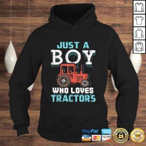 Hoodie Official Just A Boy Who Loves Tractors Funny Farmer TShirt