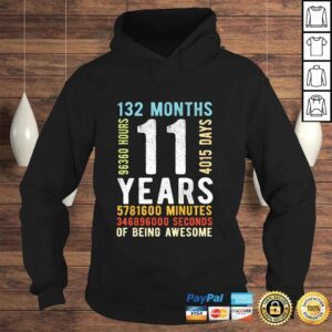 Hoodie Official Kids 11th Birthday 11 Years Old Vintage Retro 132 Months TShirt