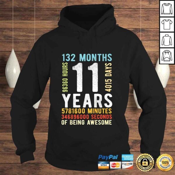 Official Kids 11th Birthday 11 Years Old Vintage Retro 132 Months TShirt - Image 4