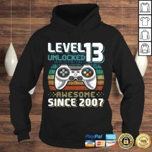 Hoodie Official Level 13 Unlocked Awesome 2007 Video Game 13th Birthday VNeck TShirt