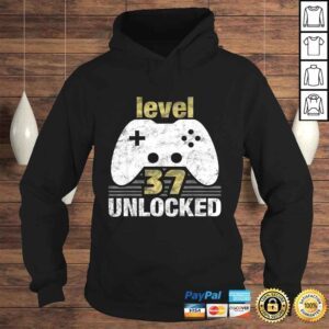 Hoodie Official Level 37 Unlocked 37th Birthday 37 Year Old Gift for Gamers TShirt