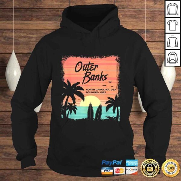 Official North Carolina Beach Surfing Sunrise NC OBX Tee T-Shirt - Image 4