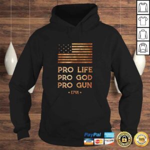 Hoodie Official Pro Life Pro God Pro Gun Right to Bear Arms 13 Star Flag TShirt