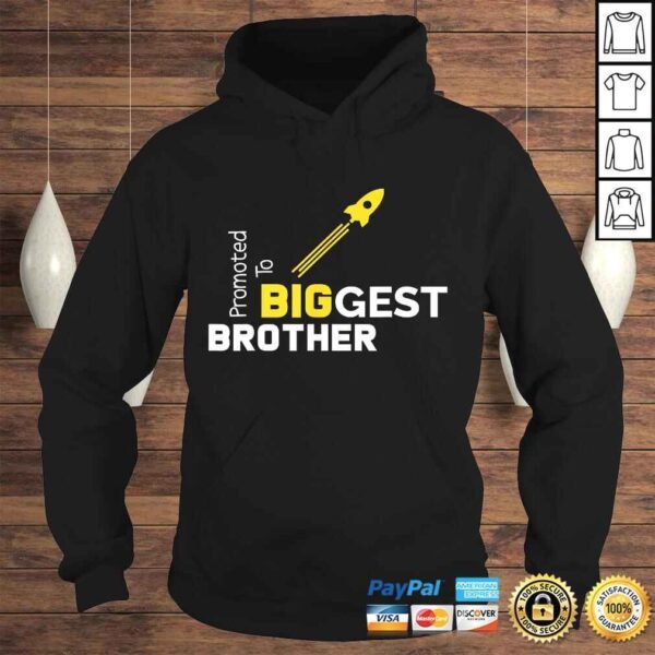 Official Promoted to Biggest Brother Shirt Pregnancy AnnouncemenV-Neck T-Shirt - Image 4