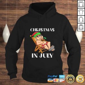 Hoodie Official Relaxing Elf On Summer Vacation On Beach Christmas In July TShirt