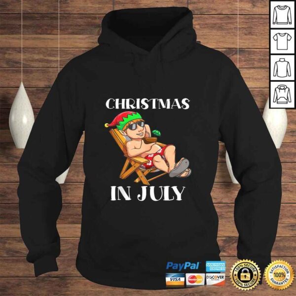 Official Relaxing Elf On Summer Vacation On Beach Christmas In July TShirt - Image 4