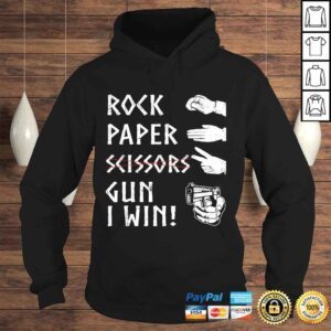 Hoodie Official Rock Paper Scissors Gun I Win Funny 2nd AmendmenTee Shirt