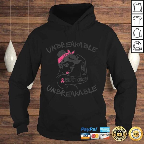 Official Rosie Unbreakable Pink Breast Cancer Warrior Survivor T-shirt - Image 4