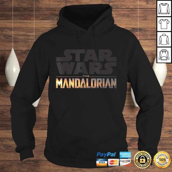 Official Star Wars The Mandalorian Show Logo Stack C1 Tee Shirt - Image 4