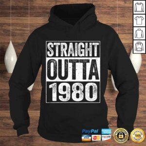 Hoodie Official Straight Outta 1980 Shirt 40th Birthday TShirt