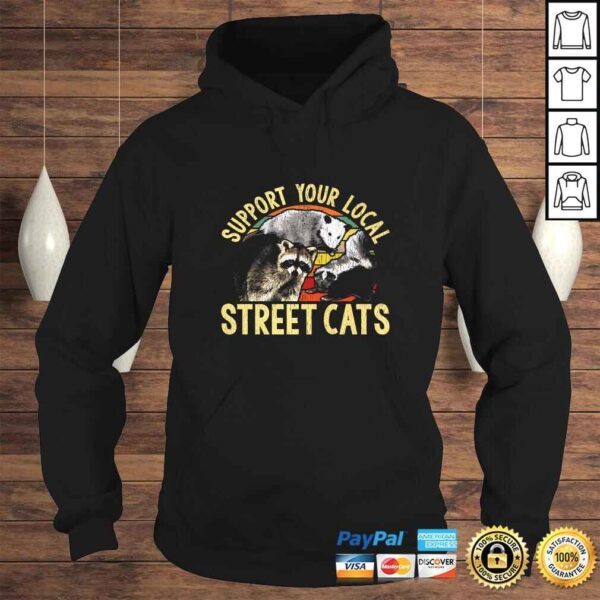 Official Support Local Street Cats! Raccoon, Skunk TShirt - Image 4