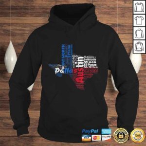 Hoodie Official Texas Cities Star State Flag Distressed US TShirt