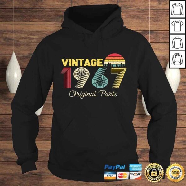 Official Vintage Original Parts 1967 Gifts for 53 Years Old Birthday Shirt - Image 4