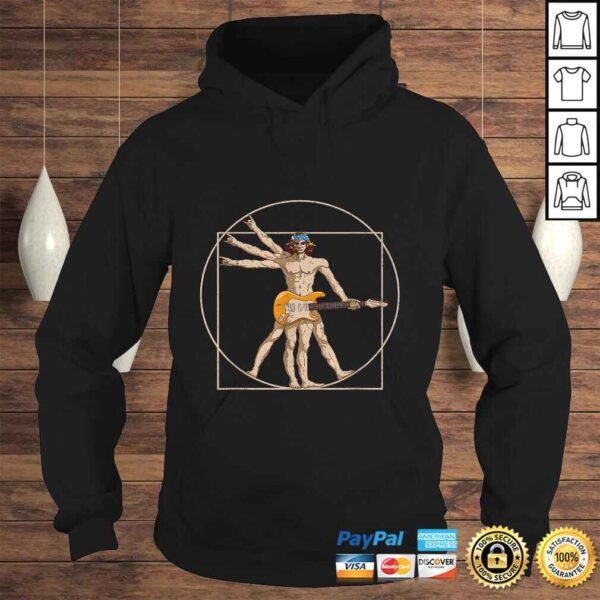 Official Vitruvian Man Guitar Shirt Da Vinci Guitarist USA Rock TShirt - Image 4