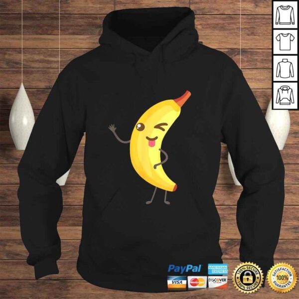 Official Winky Banana With Tongue Out Funny Vegan Cartoon Shirt - Image 4