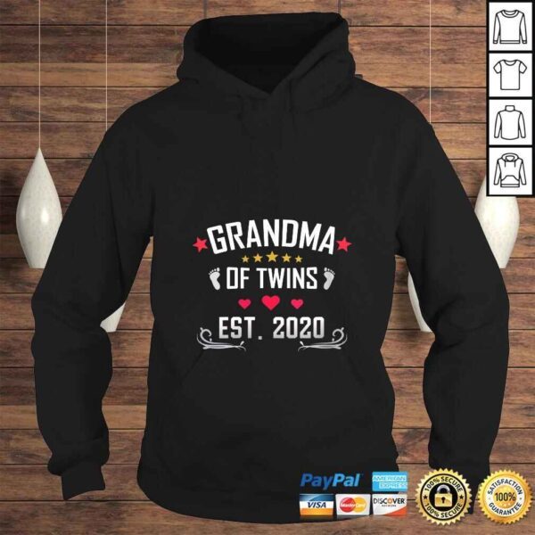 Official Womens Grandma Of Twins Est 2020 New Nana Cute Tee Shirt - Image 4