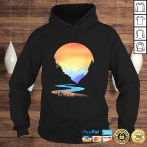 Hoodie Outdoor Sunset Vintage Style Mountains Sun Nature Shirt