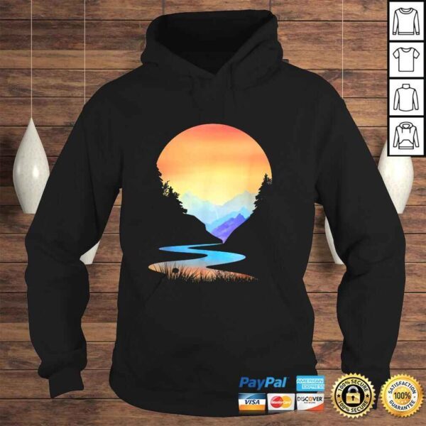 Outdoor Sunset Vintage Style Mountains Sun Nature Shirt - Image 4